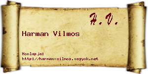 Harman Vilmos névjegykártya